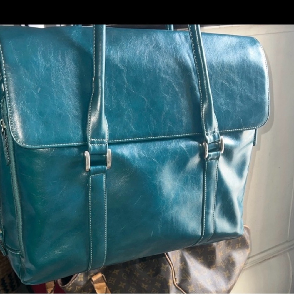 Buxton Teal Laptop Bag with organization pockets